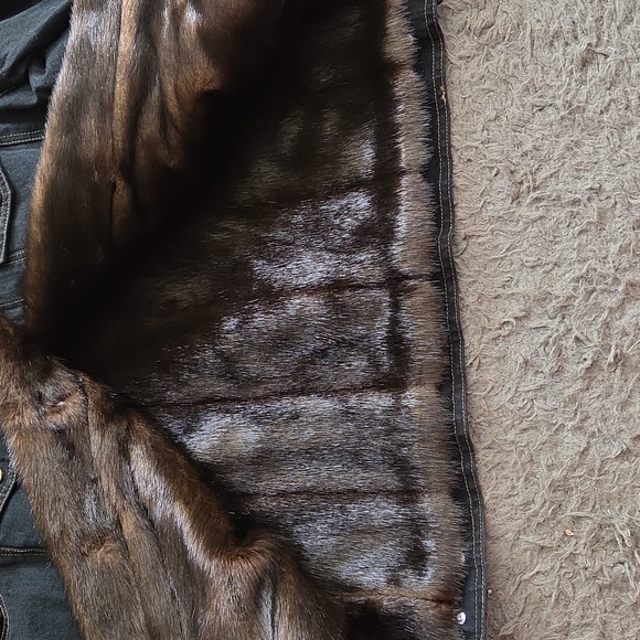 NWT Vintage Dennis Basso Sz M Faux Fur Lined Jean Jacket - Picture 7 of 11